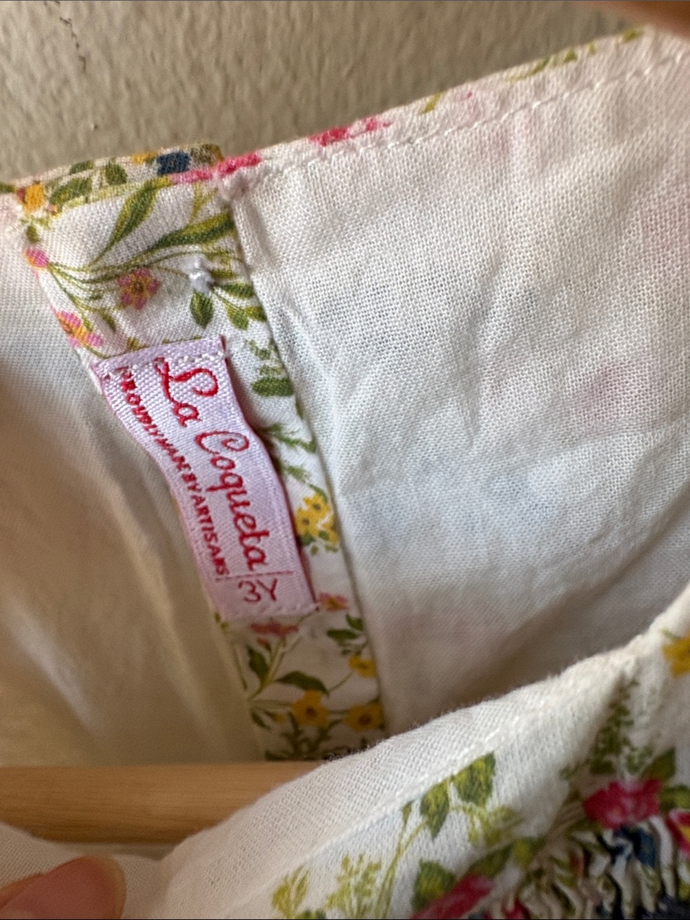 La Coqueta Girls Floral Smocked Dress Size 3Y - Picture 3 of 5
